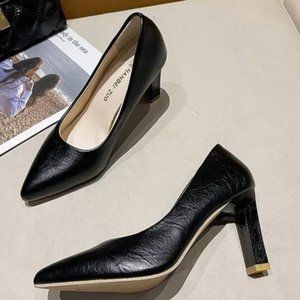 high heels new chunky heel fashion shoes